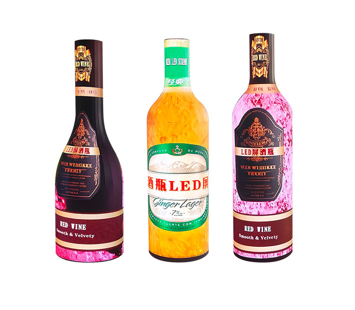 Wine bottle LED screen