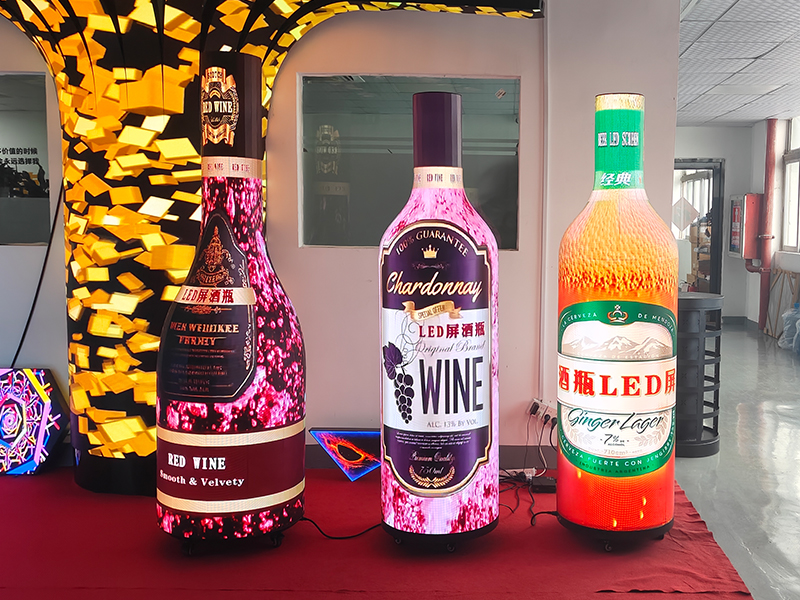 Bottle-Shaped LED Display for Premium Beverage Marketing