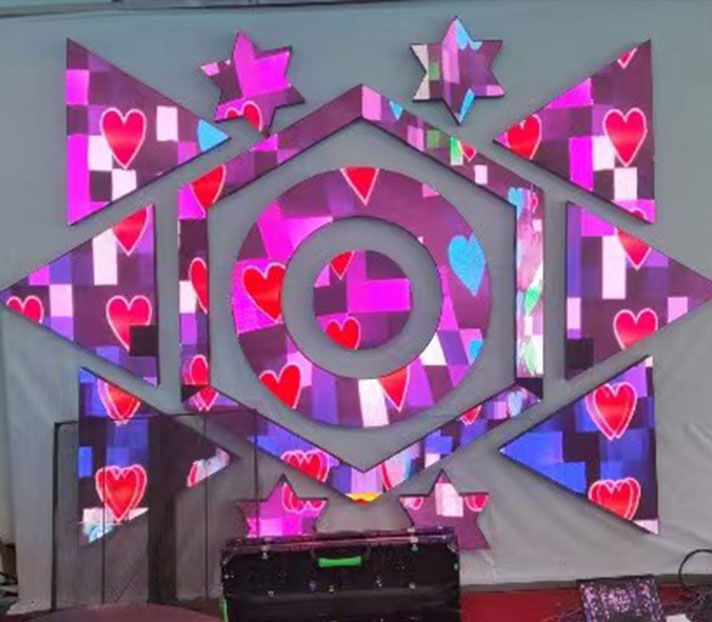 Profiled LED video background screen