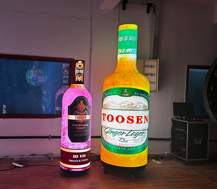 P2.9 wine bottle shaped LED display