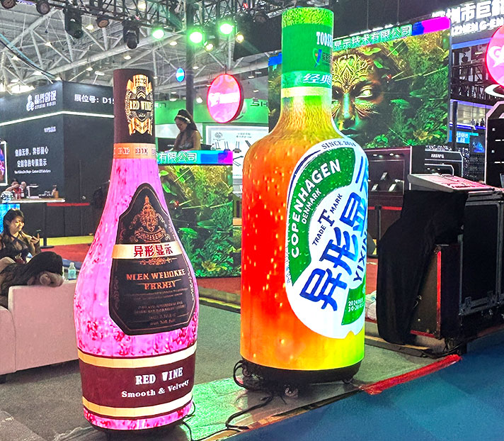 P2.5 Red wine bottle shaped LED display