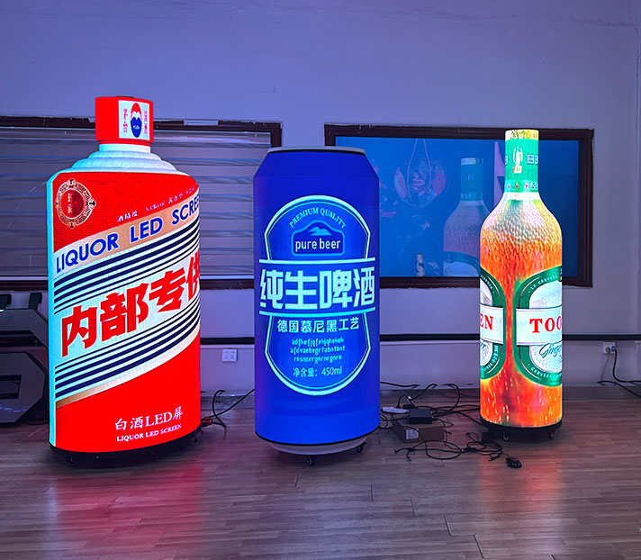 Wine bottle led video wall screen