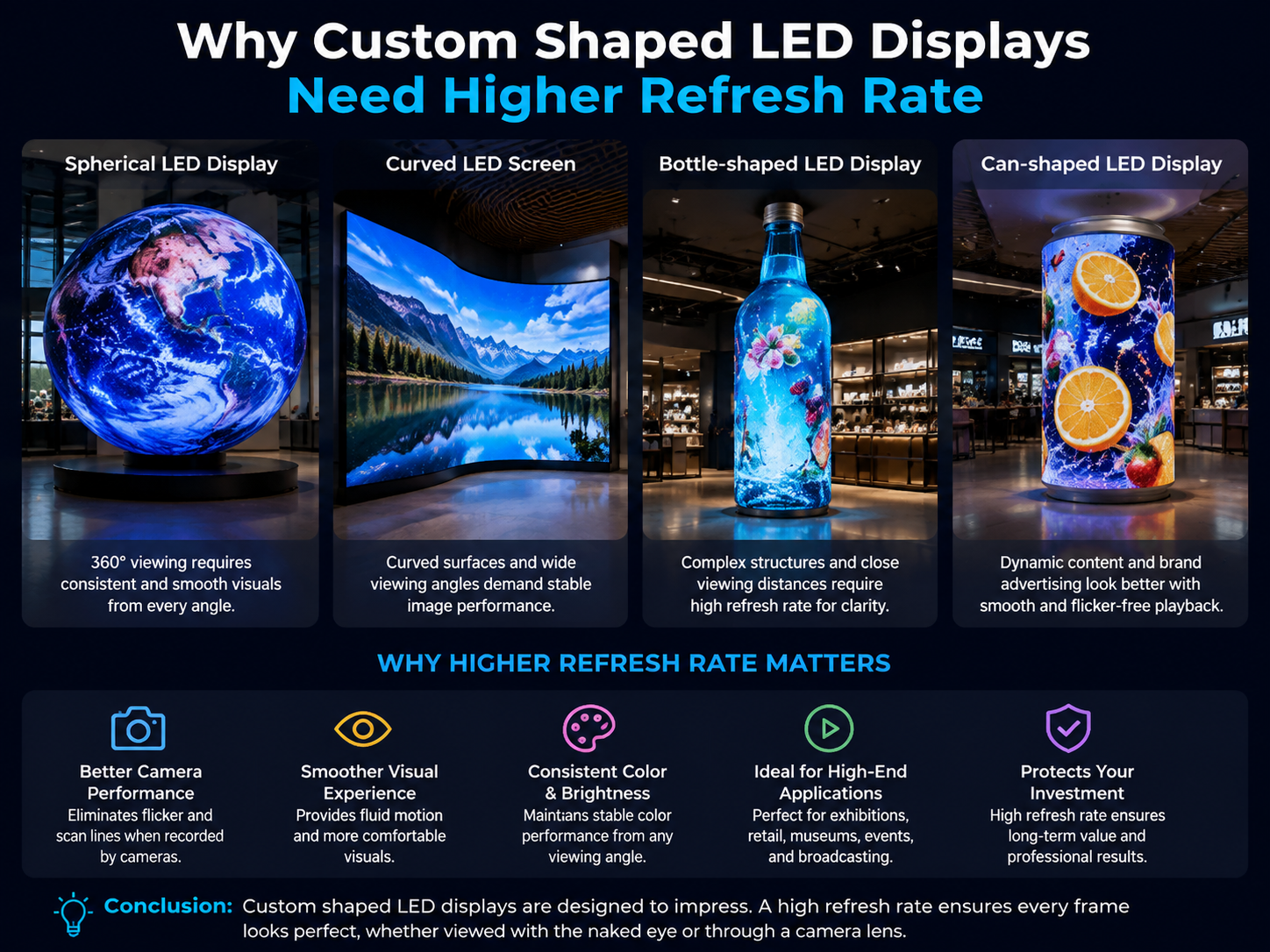 Why Refresh Rate Matters in Custom Shaped LED Displays