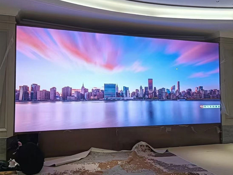 a huge indoor LED screen, which shows a vivid picture