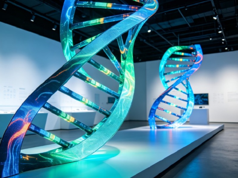 Custom DNA-Shaped LED Display Solution