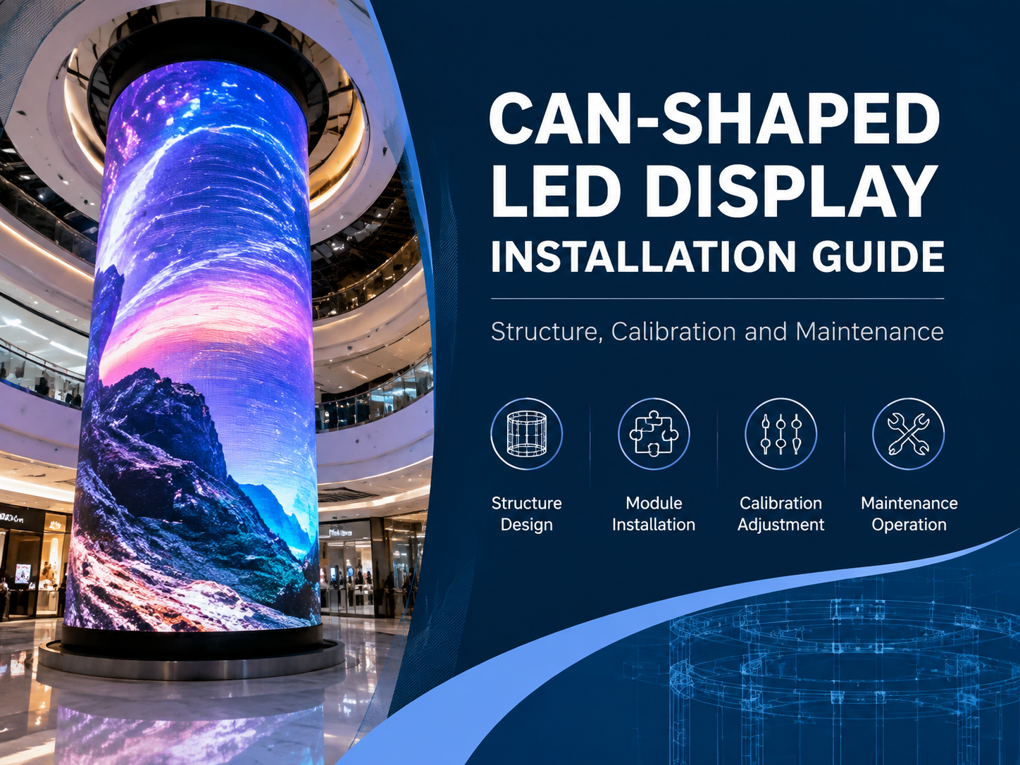 Can-Shaped LED Display Installation: Structure, Calibration and Maintenance