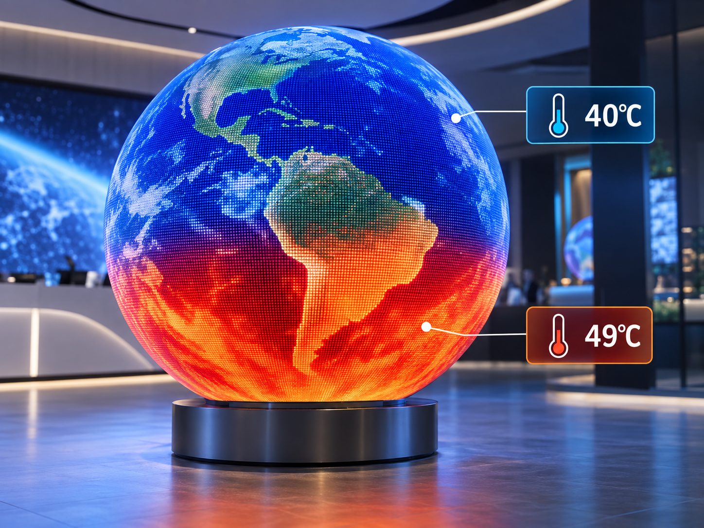 Why Is the Bottom of a Large LED Sphere Hotter?